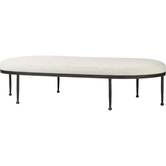 Corinne Cocktail Ottoman by Four Hands in crete pebble, hammered bronze, textured bronze. Made from 100% post consumer recycled polypropylene, iron in a unique style.