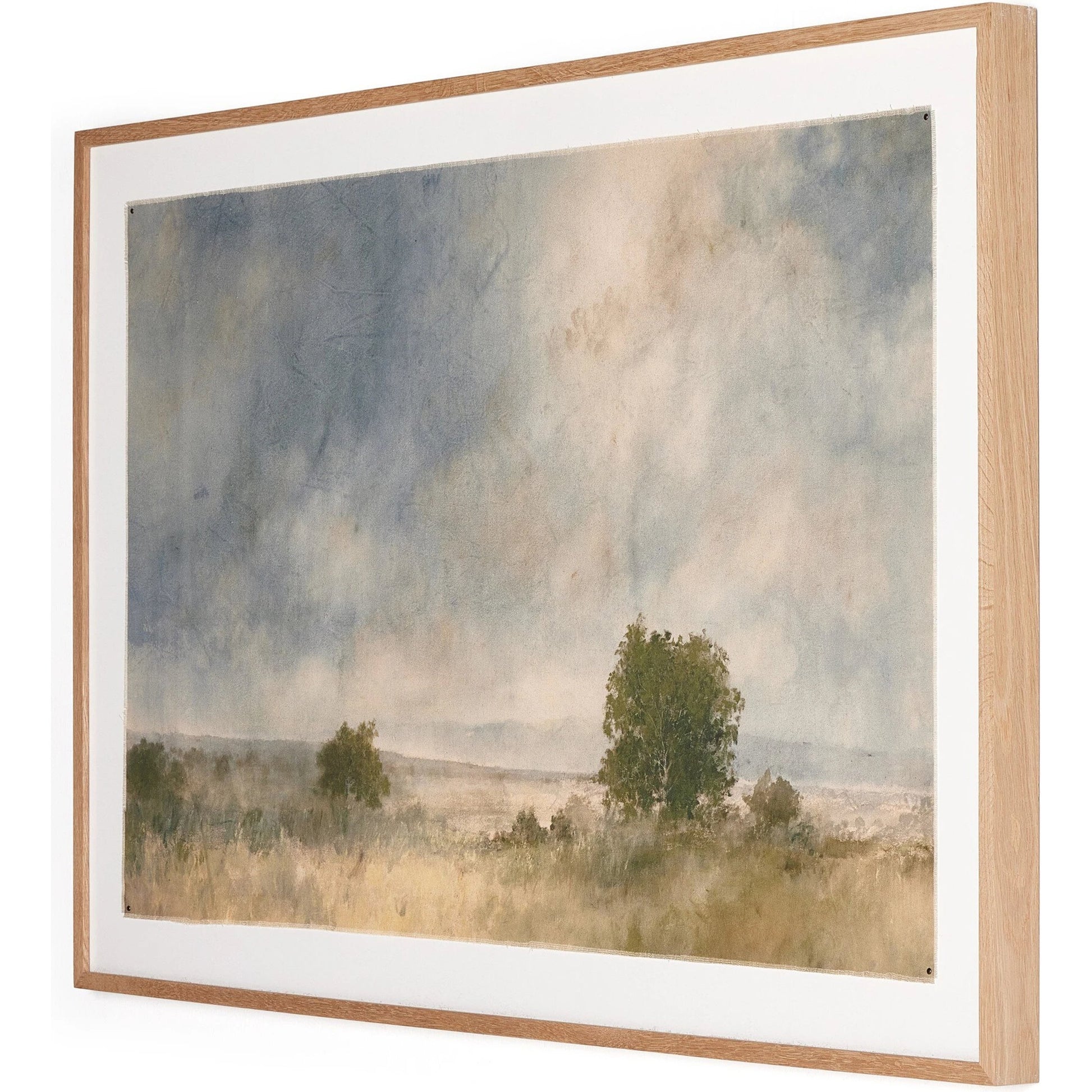 Blue Splendor by Aileen Fitzgerald by Four Hands in vertical grain white oak. Made from vertical grain 2.5 white oak, fredrix 558 raw canvas in a modern style.