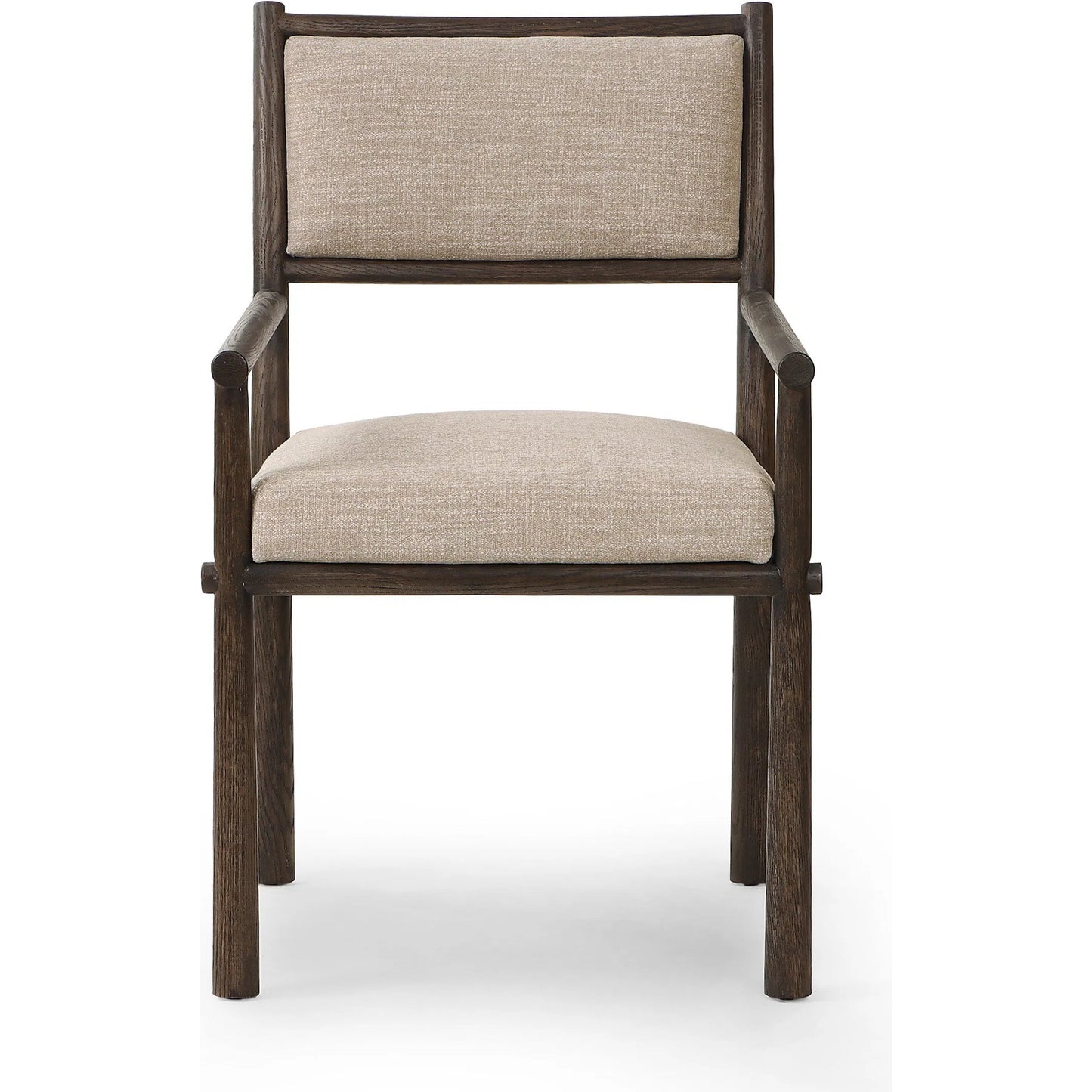 000 SI-2635254 | Additional Silo | Akiro Dining Armchair by Four Hands in laken stone, warm oak. Made from 90% polyester, 10% viscose (rayon), solid oak in a unique style.