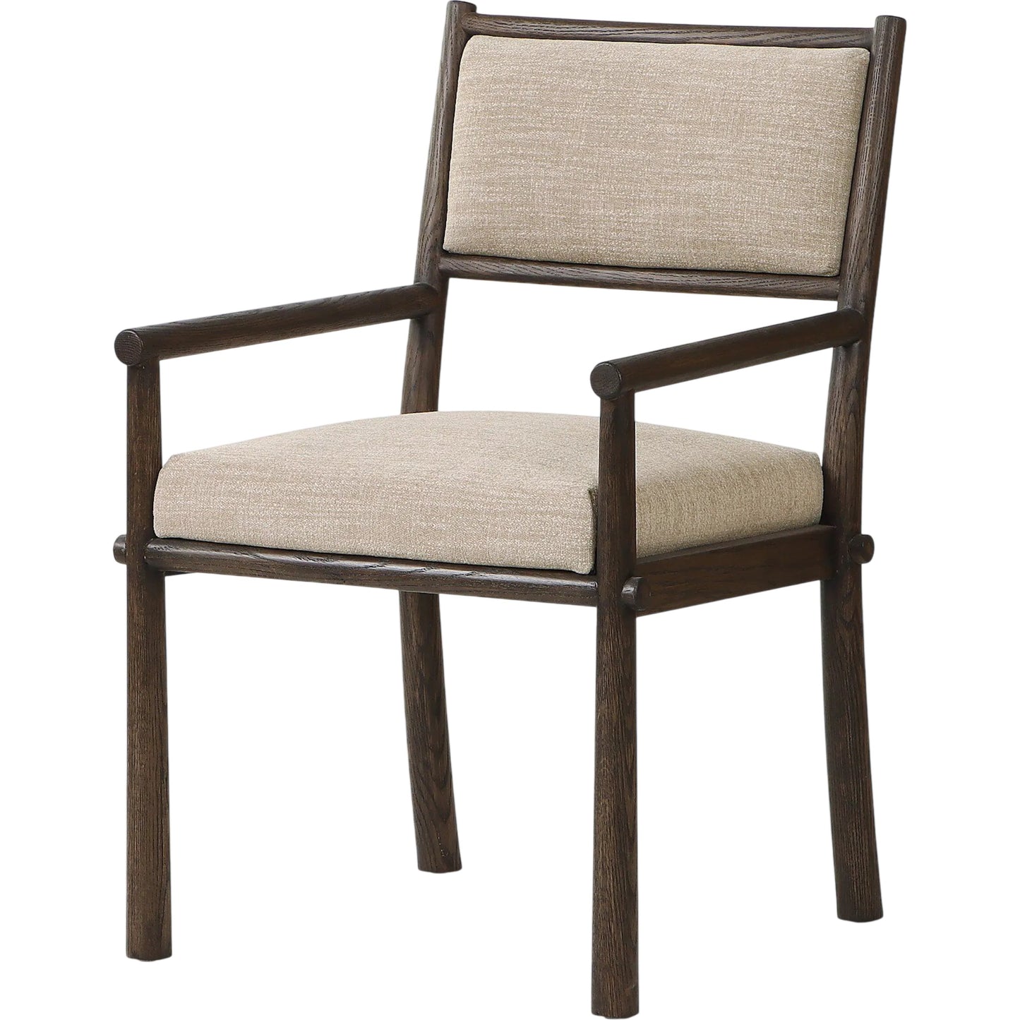 012 SI-2635254 | Primary Silo | Akiro Dining Armchair by Four Hands in laken stone, warm oak. Made from 90% polyester, 10% viscose (rayon), solid oak in a unique style.