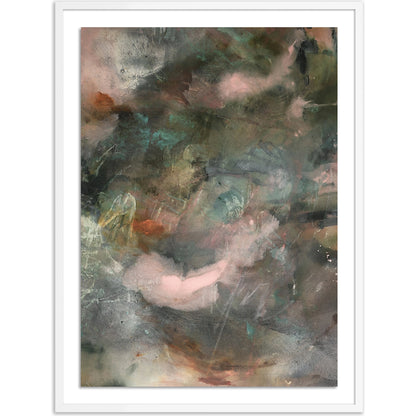 The Future Has an Ancient Heart by Allison Rohland by Four Hands. Made from vertical grain 1.5 white oak, watercolor paper in a modern style.