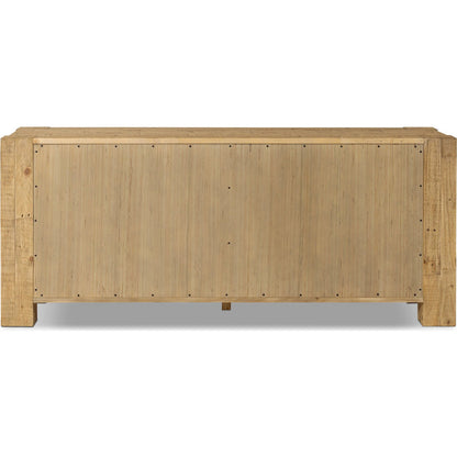 Perot 6 Drawer Dresser by Four Hands in light blonde pine. Made from solid reclaimed pine in a unique style.