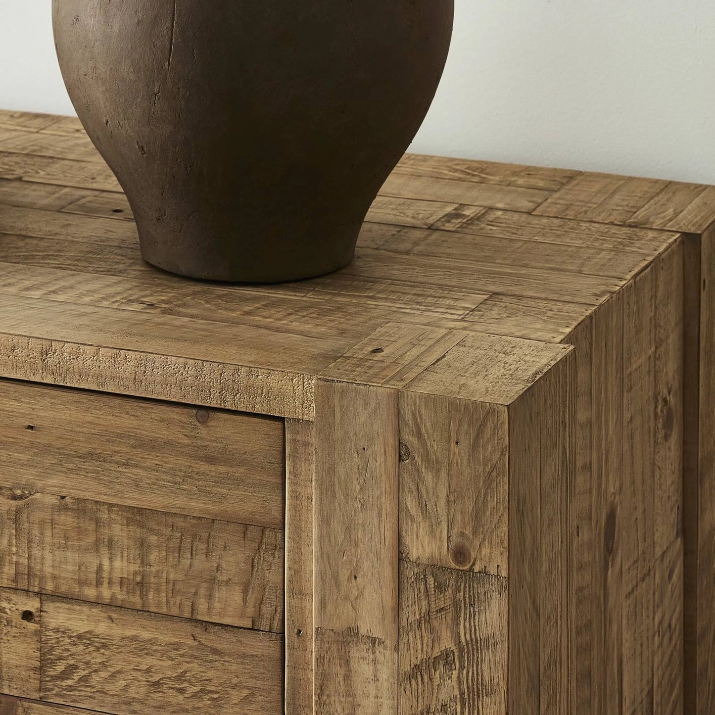011 SI-2635340 | Closeup | Perot 6 Drawer Dresser by Four Hands in light blonde pine. Made from solid reclaimed pine in a unique style.