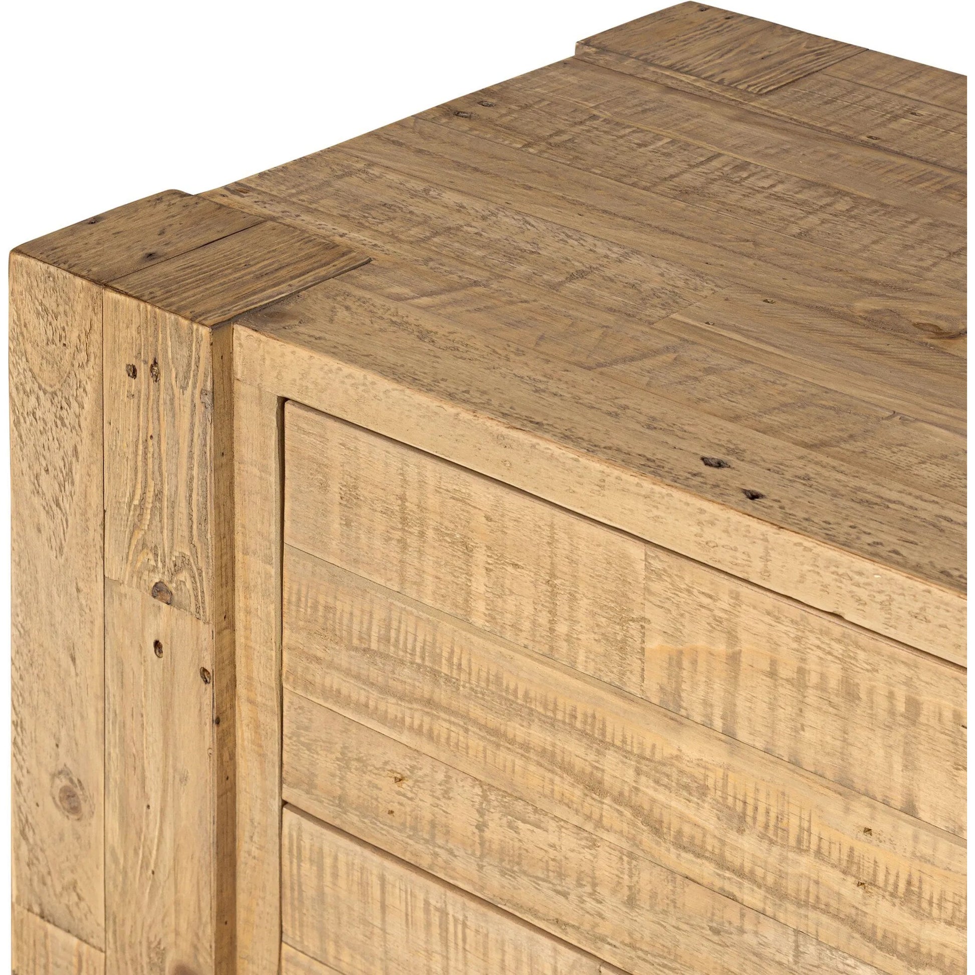 Perot Nightstand by Four Hands in light blonde pine. Made from solid reclaimed pine in a unique style.