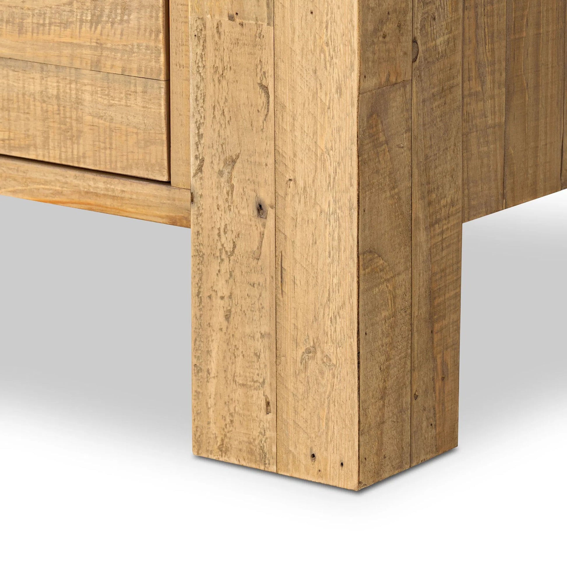 Perot Nightstand by Four Hands in light blonde pine. Made from solid reclaimed pine in a unique style.