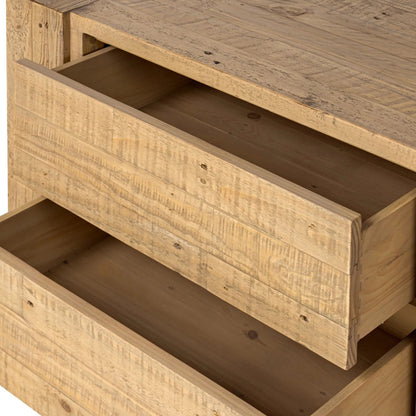 Perot Nightstand by Four Hands in light blonde pine. Made from solid reclaimed pine in a unique style.