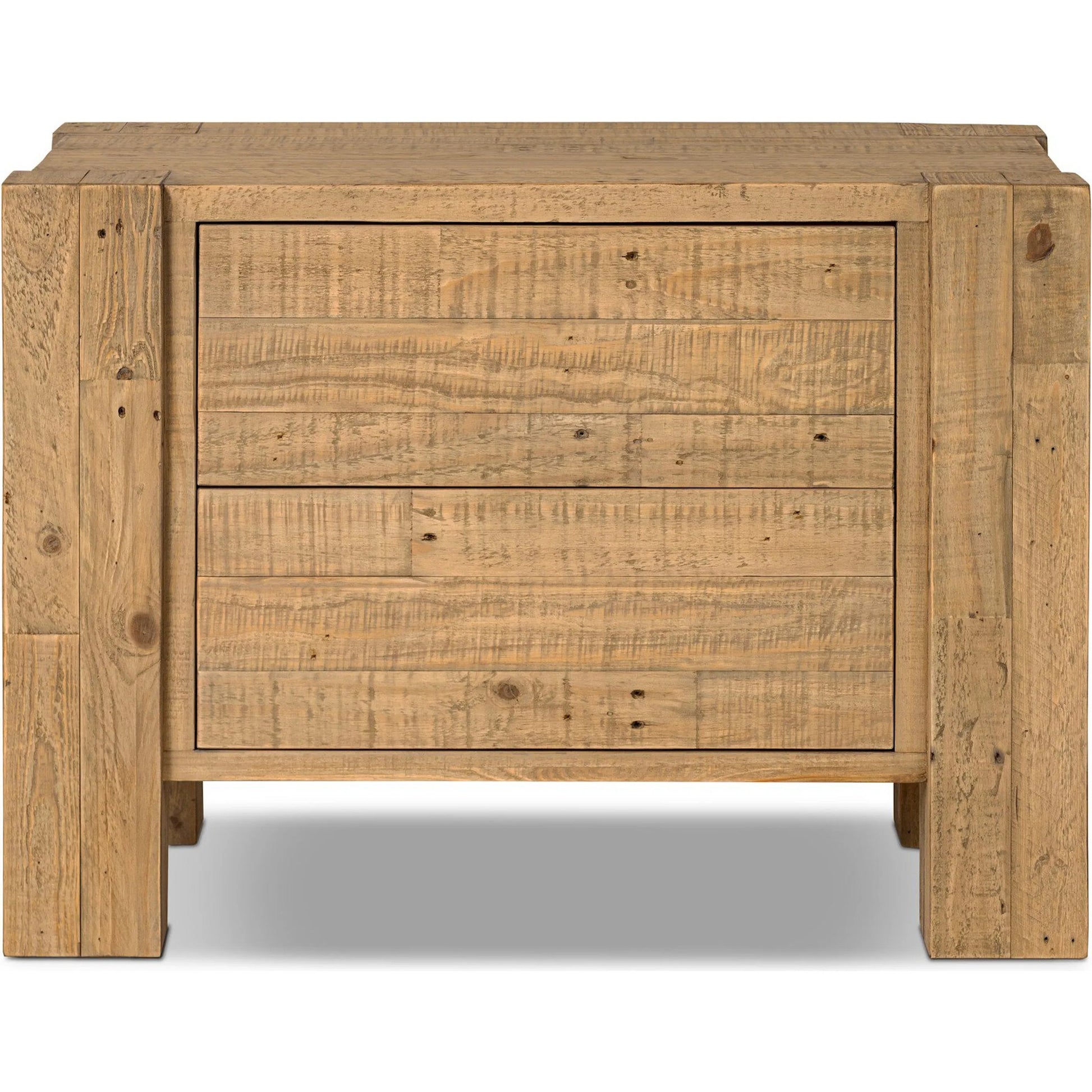 Perot Nightstand by Four Hands in light blonde pine. Made from solid reclaimed pine in a unique style.