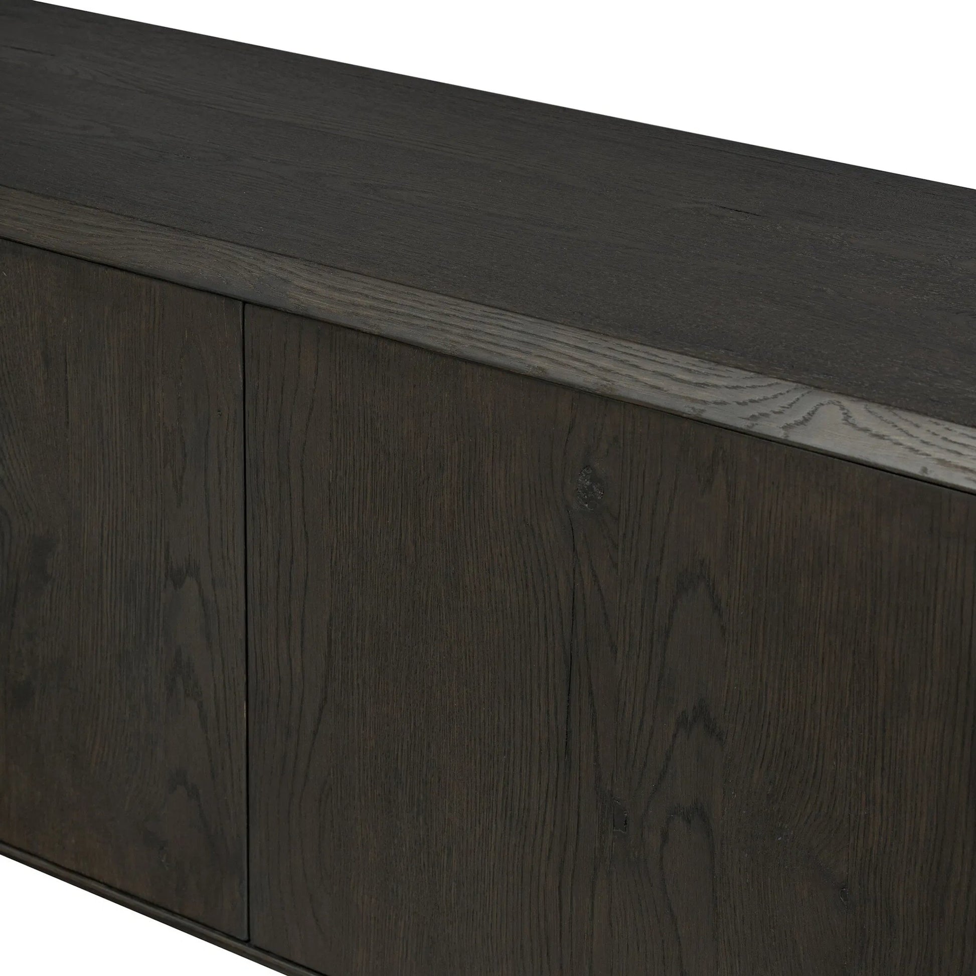Orwin Wide Bookshelf by Four Hands in worn oak, worn oak veneer. Made from solid oak, oak veneer in a transitional style.