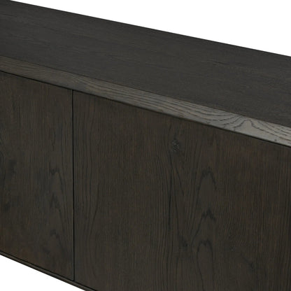 Orwin Wide Bookshelf by Four Hands in worn oak, worn oak veneer. Made from solid oak, oak veneer in a transitional style.