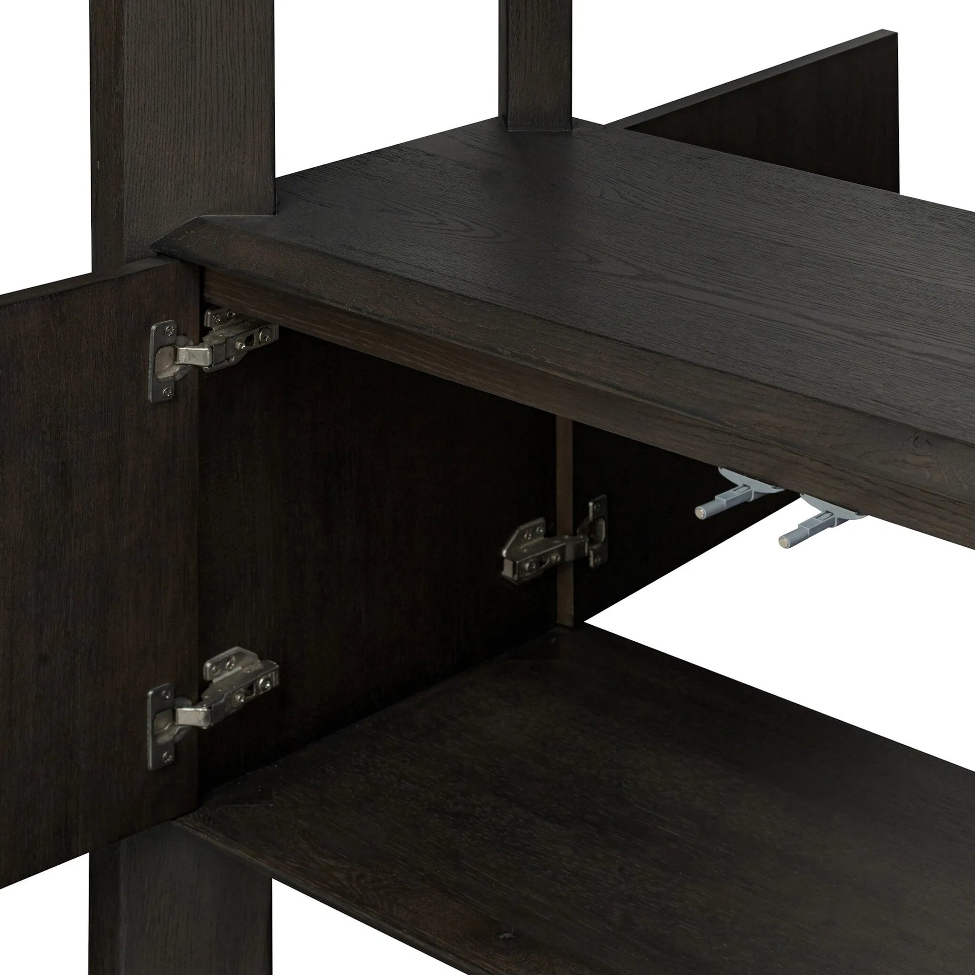 Orwin Wide Bookshelf by Four Hands in worn oak, worn oak veneer. Made from solid oak, oak veneer in a transitional style.