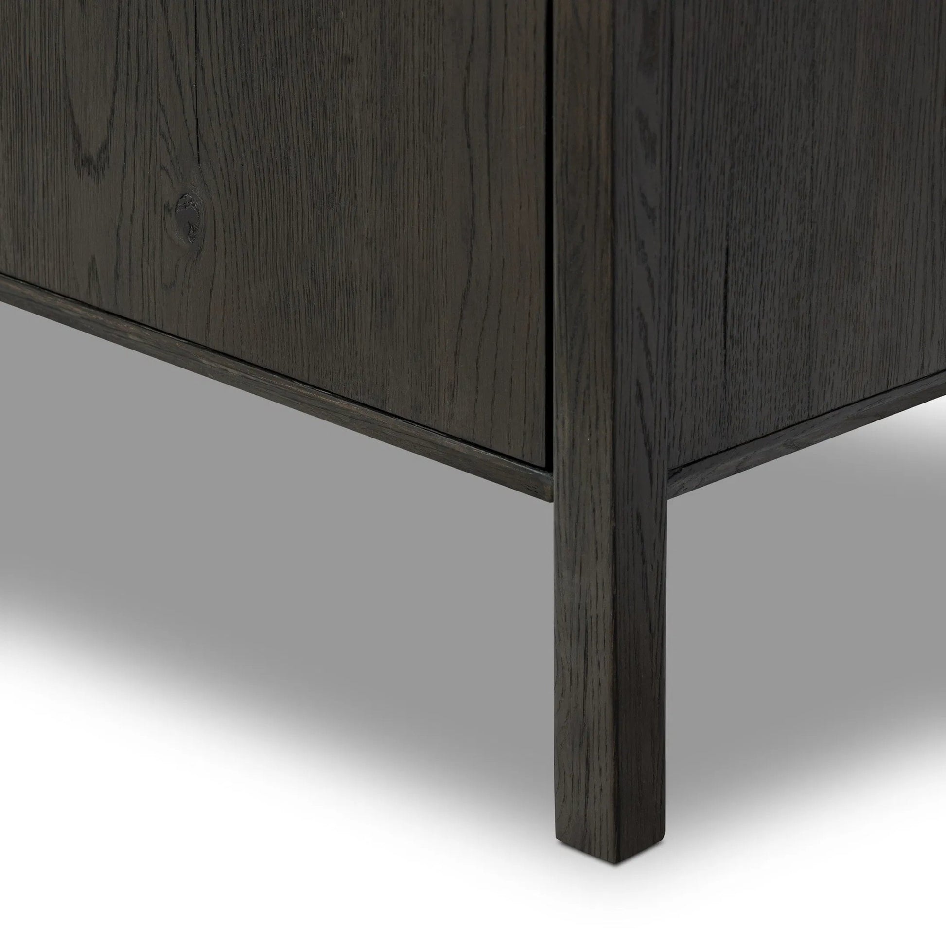 Orwin Wide Bookshelf by Four Hands in worn oak, worn oak veneer. Made from solid oak, oak veneer in a transitional style.