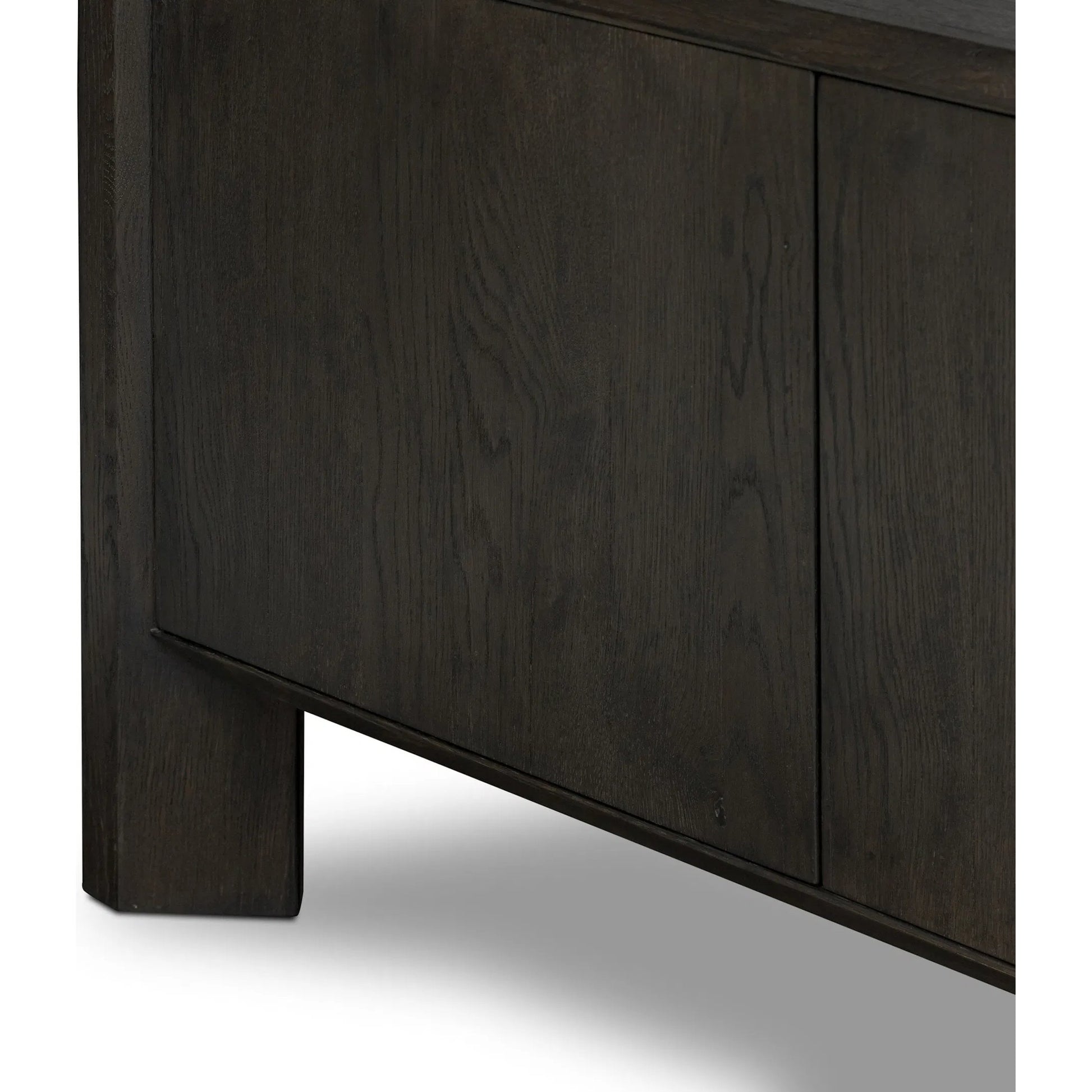 Orwin Wide Bookshelf by Four Hands in worn oak, worn oak veneer. Made from solid oak, oak veneer in a transitional style.