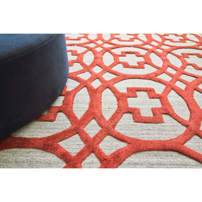 Windsor 2455 Rug by Exquisite Rugs in rust, gray. Made from wool, bamboo silk in a unique style.