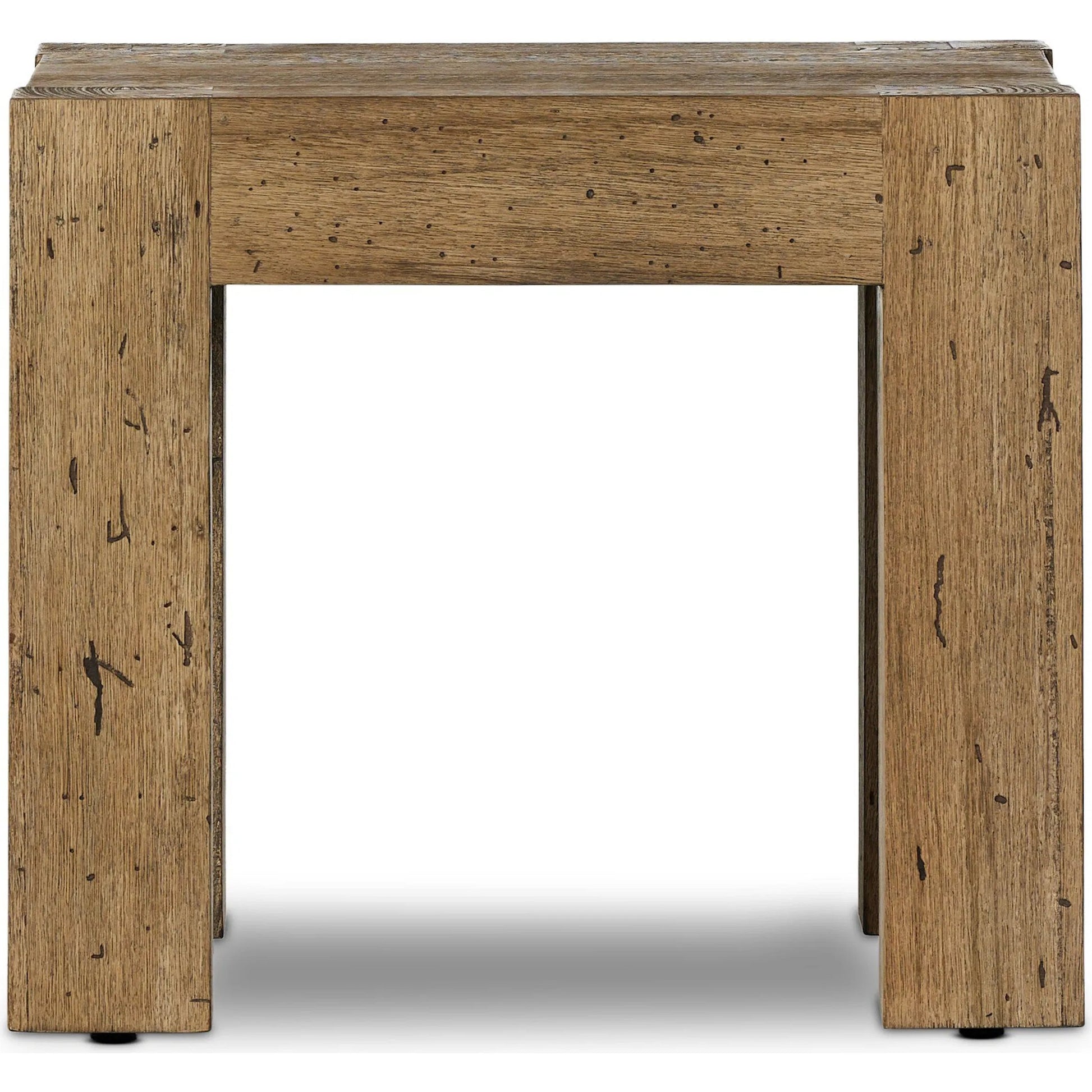 Abaso End Table by Four Hands. Made from thick oak veneer, engineered hardwood in a rustic style.