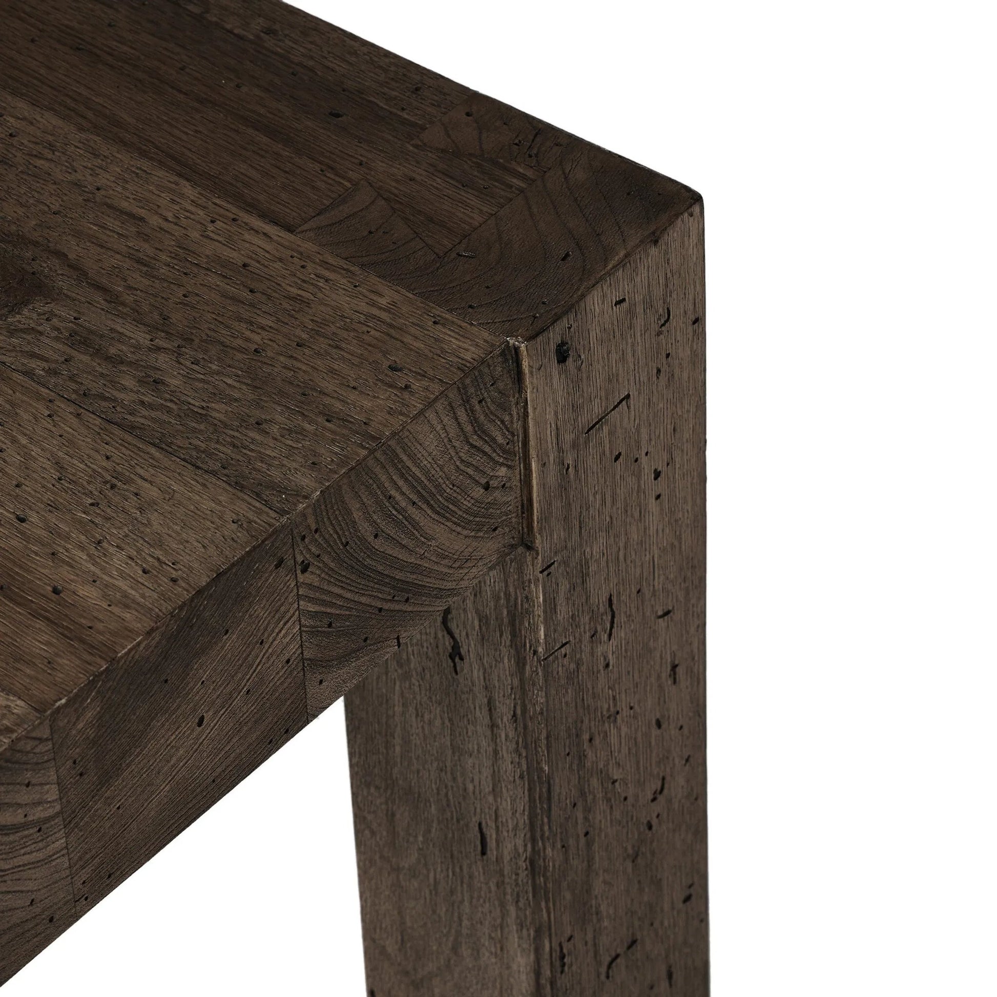 Abaso End Table by Four Hands. Made from thick oak veneer, engineered hardwood in a rustic style.