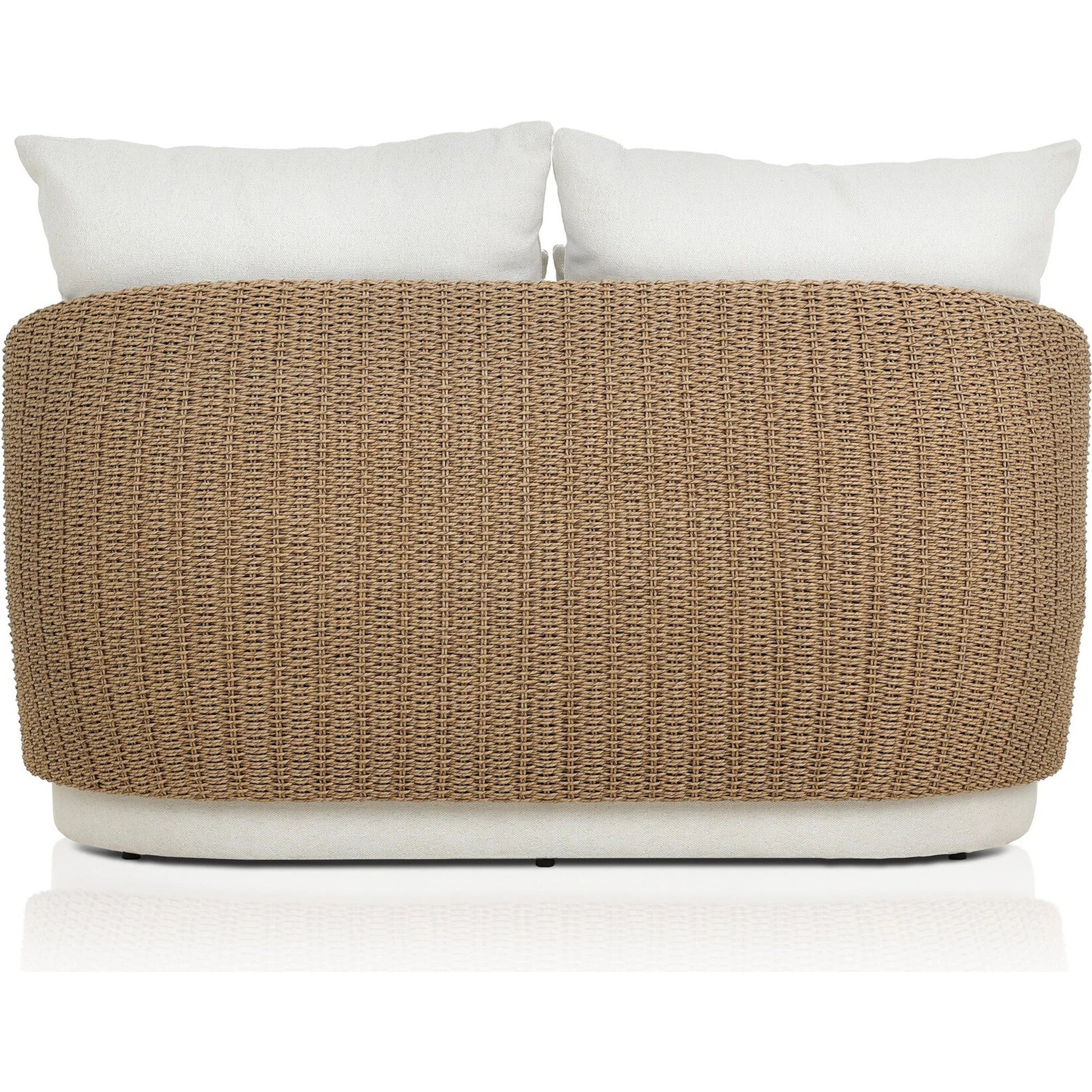 Maven Outdoor Double Chaise by Four Hands in faux hyacinth, alessi linen. Made from 100% polyethylene, 100% polypropylene in a transitional style.