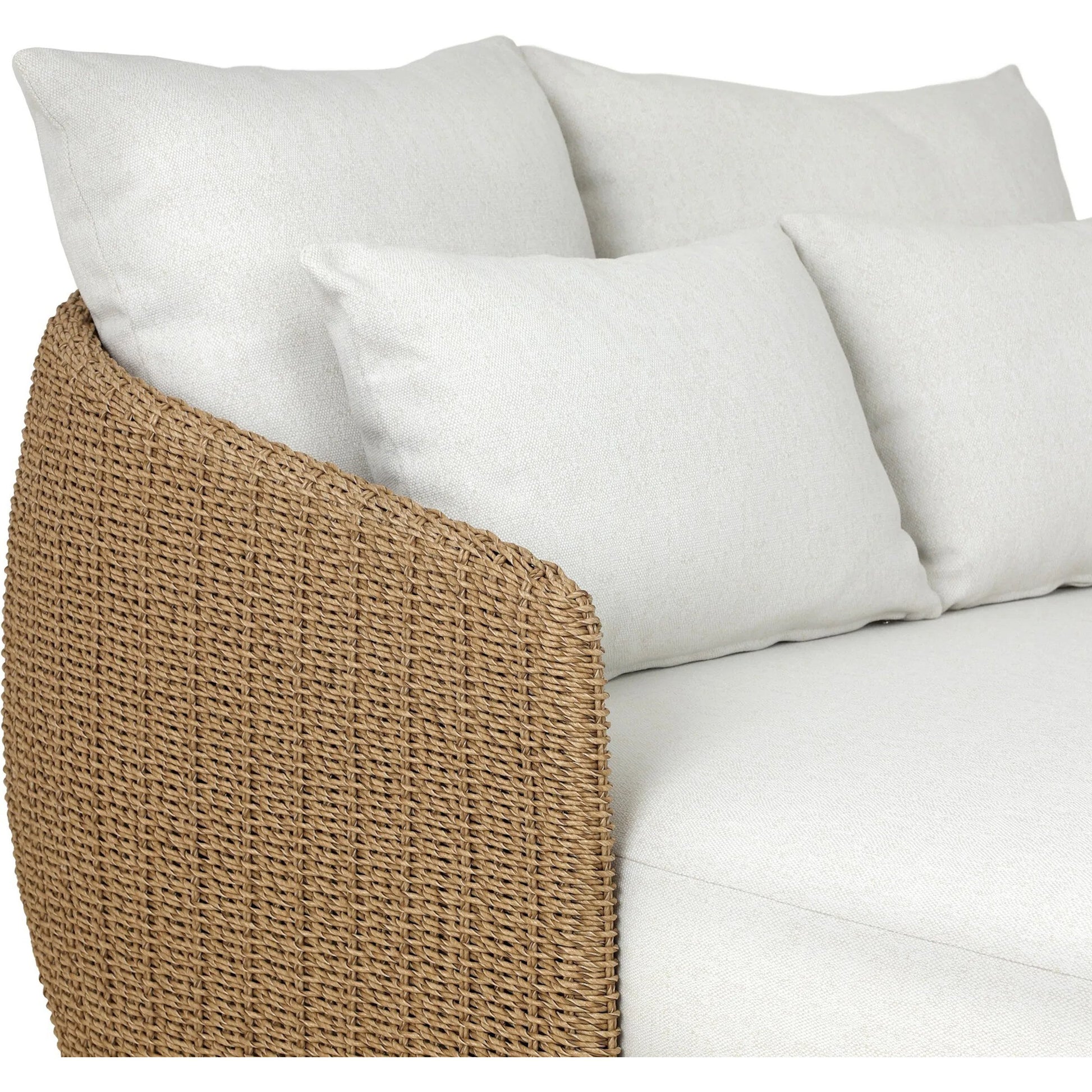 Maven Outdoor Double Chaise by Four Hands in faux hyacinth, alessi linen. Made from 100% polyethylene, 100% polypropylene in a transitional style.