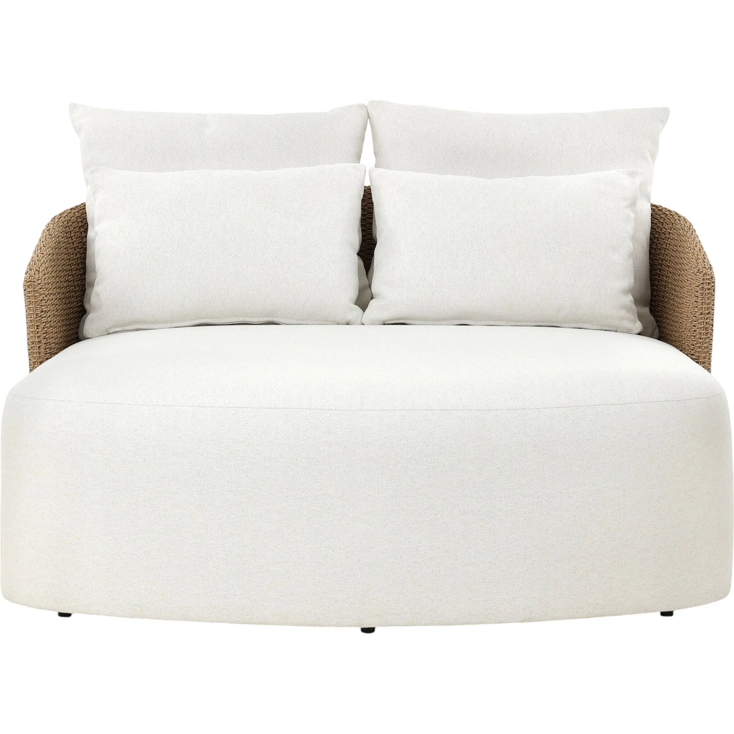 002 SI-2519243 | Additional Silo | Maven Outdoor Double Chaise by Four Hands in faux hyacinth, alessi linen. Made from 100% polyethylene, 100% polypropylene in a transitional style.