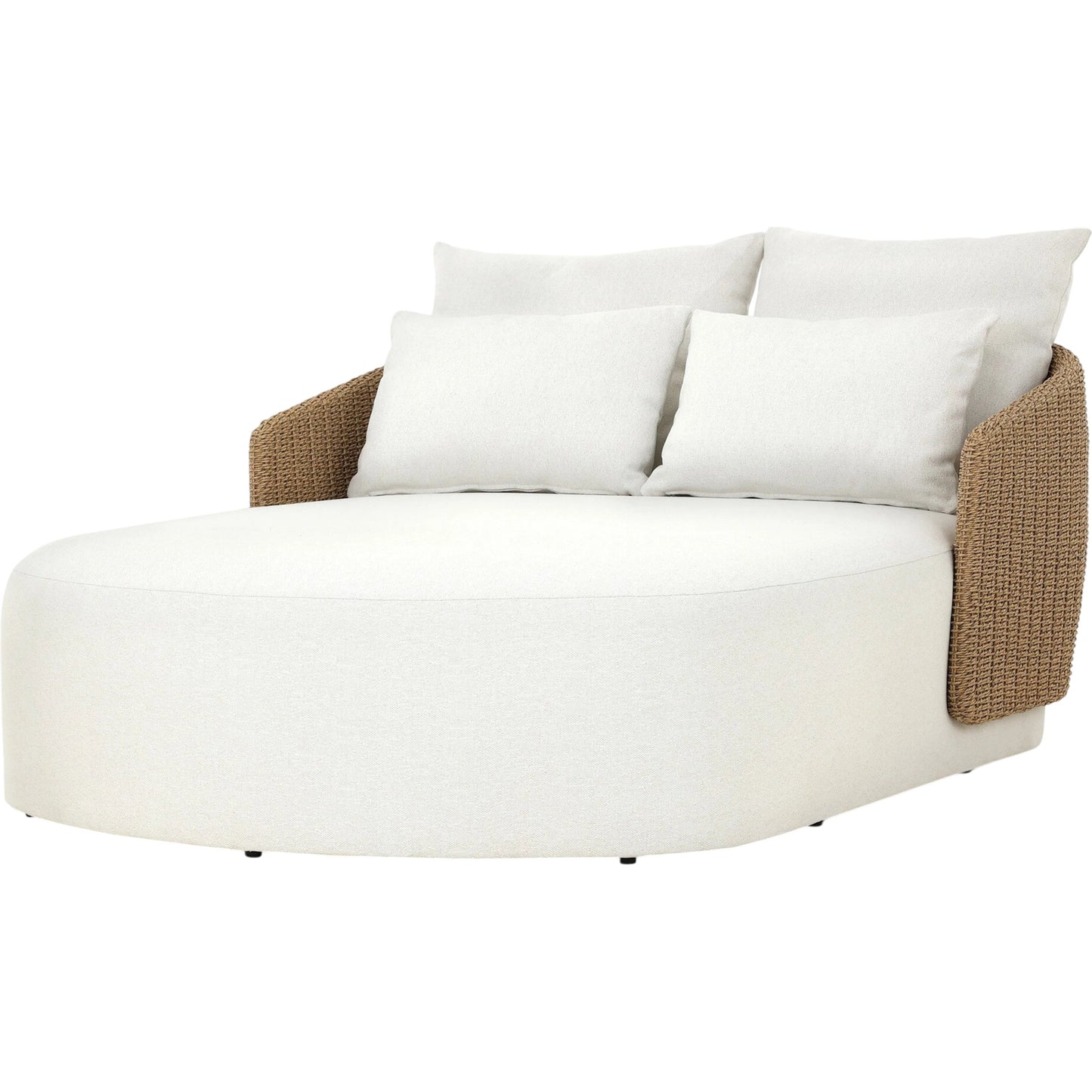 001 SI-2519243 | Primary Silo | Maven Outdoor Double Chaise by Four Hands in faux hyacinth, alessi linen. Made from 100% polyethylene, 100% polypropylene in a transitional style.