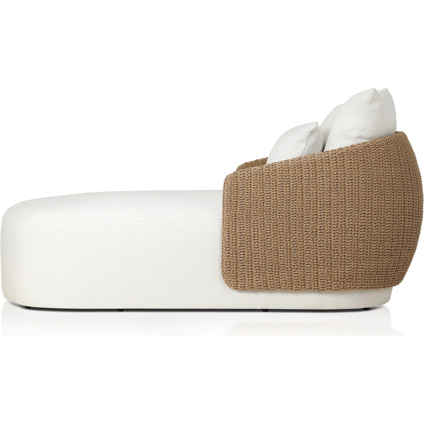 003 SI-2519243 | Additional Silo | Maven Outdoor Double Chaise by Four Hands in faux hyacinth, alessi linen. Made from 100% polyethylene, 100% polypropylene in a transitional style.