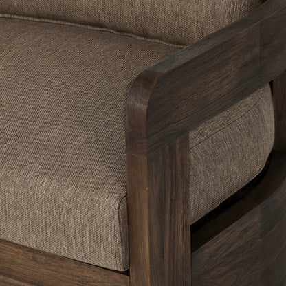 Jackson Outdoor Swivel Chair by Four Hands. Made from 100% olefin, solid fsc®-certified teak in a modern style.