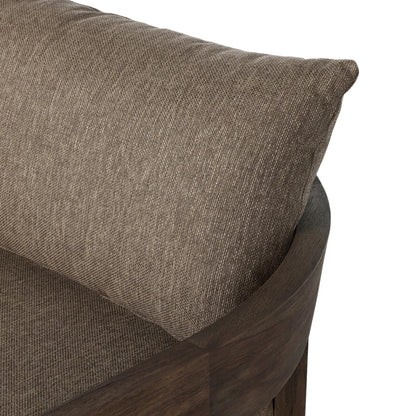 Jackson Outdoor Swivel Chair by Four Hands. Made from 100% olefin, solid fsc®-certified teak in a modern style.
