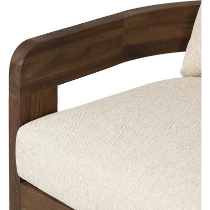 Jackson Outdoor Swivel Chair by Four Hands. Made from 100% olefin, solid fsc®-certified teak in a modern style.