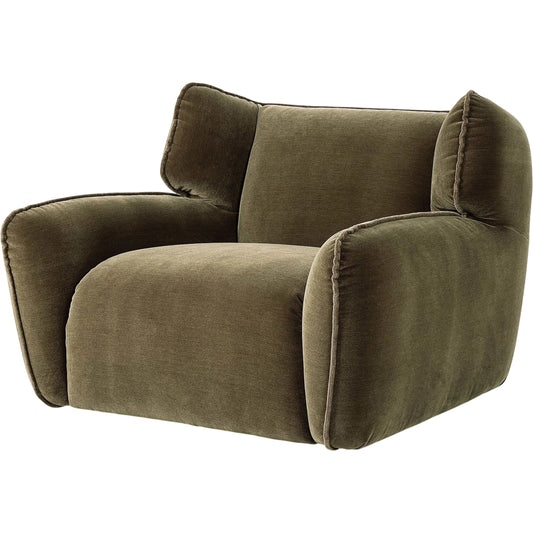 Garland Swivel Chair by Four Hands in monte olive. Made from 50% viscose, 50% wool in a unique style.
