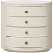 Amelia Oval Nightstand by Four Hands. Made from painted linen in a transitional style.