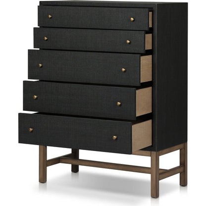 Fiona Tall Dresser by Four Hands. Made from sugar palm, solid mahogany in a unique style.