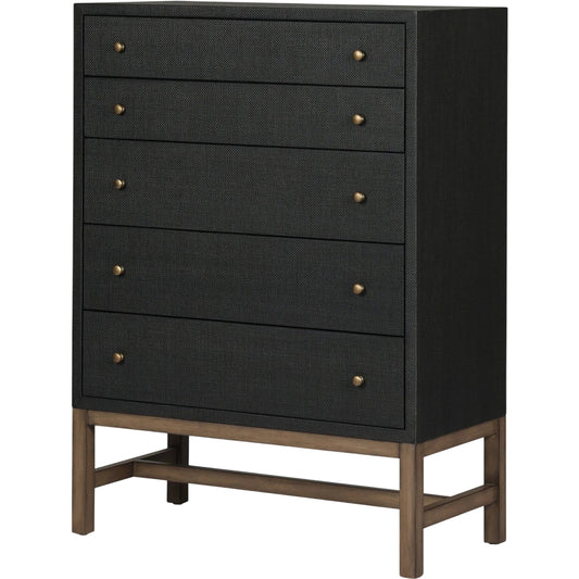 Fiona Tall Dresser by Four Hands. Made from sugar palm, solid mahogany in a unique style.