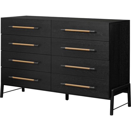 Rosedale 8 Drawer Dresser by Four Hands. Made from oak veneer, top grain leather in a unique style.