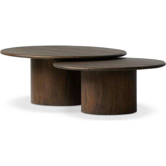 Stuart Nesting Coffee Table Set by Four Hands in aged belgium bleach. Made from solid mixed reclaimed wood in a unique style.