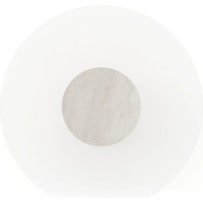 Rhythm Round Glass Top Dining Table by Caracole in oak, bronze and sun drenched oak. Made from oak in a transitional style.