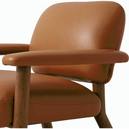 Eisley Chair by Four Hands. Made from top grain leather, solid parawood, poplar plywood in a modern style.