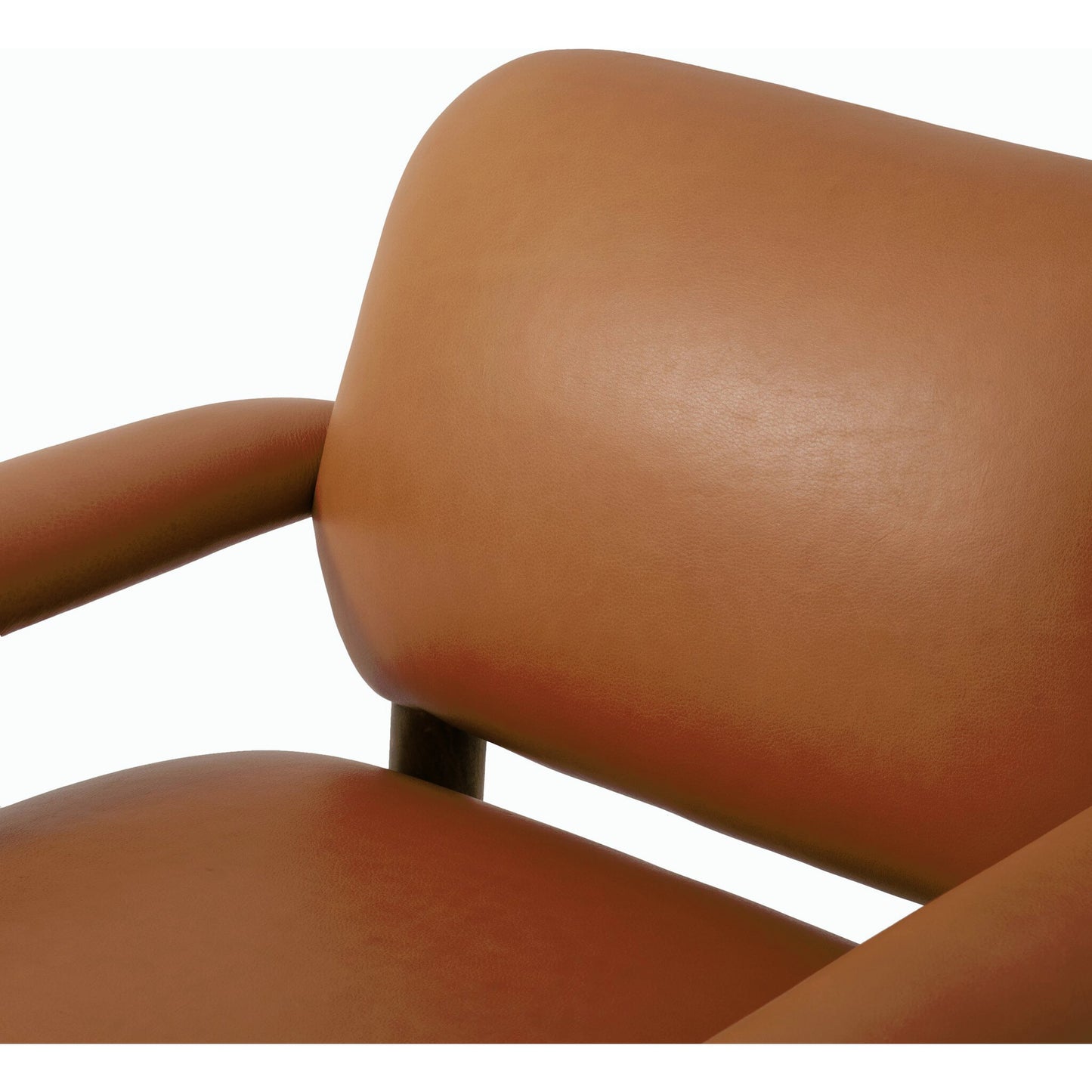 010 SI-2158149 | Closeup | Eisley Chair by Four Hands. Made from top grain leather, solid parawood, poplar plywood in a modern style.