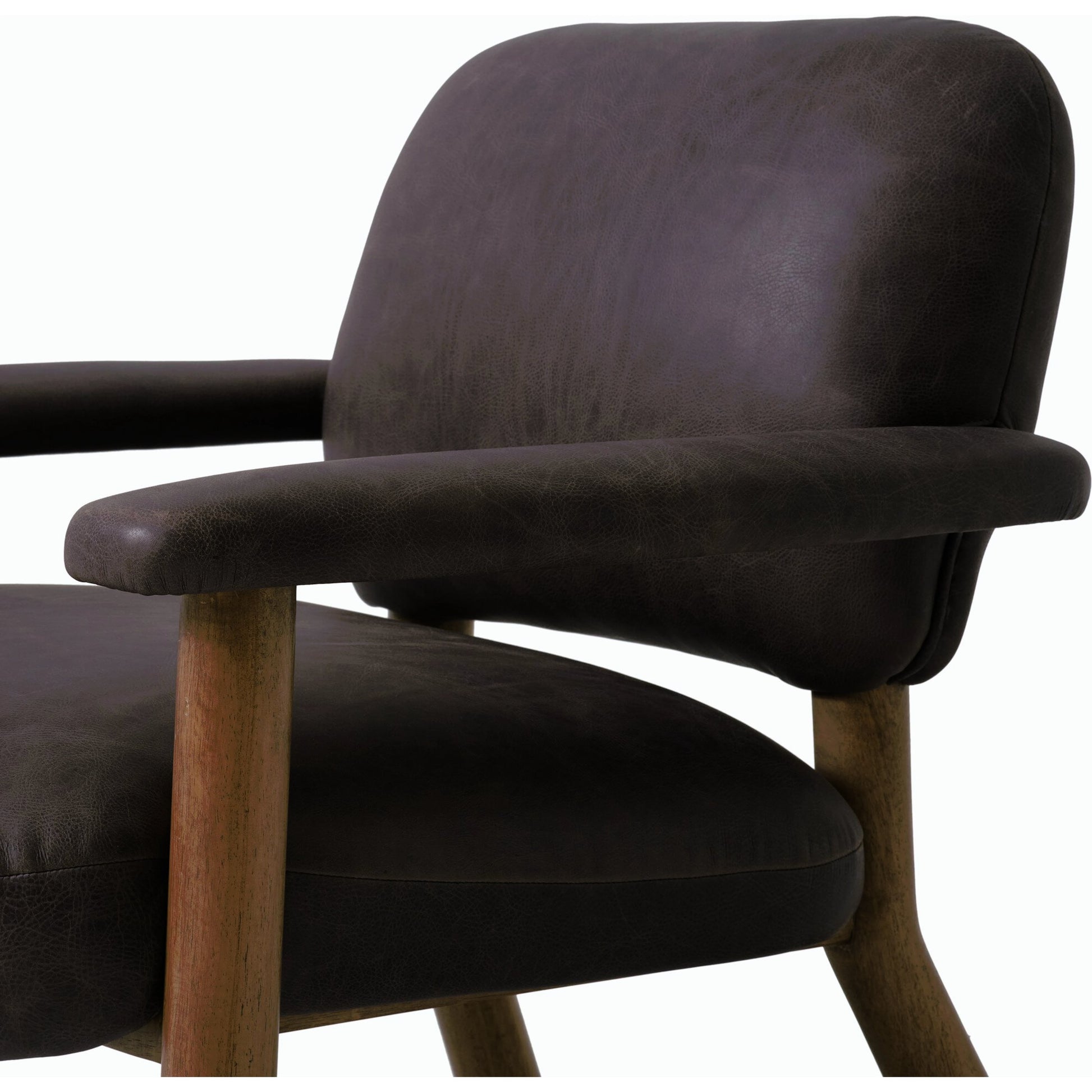 Eisley Chair by Four Hands. Made from top grain leather, solid parawood, poplar plywood in a modern style.