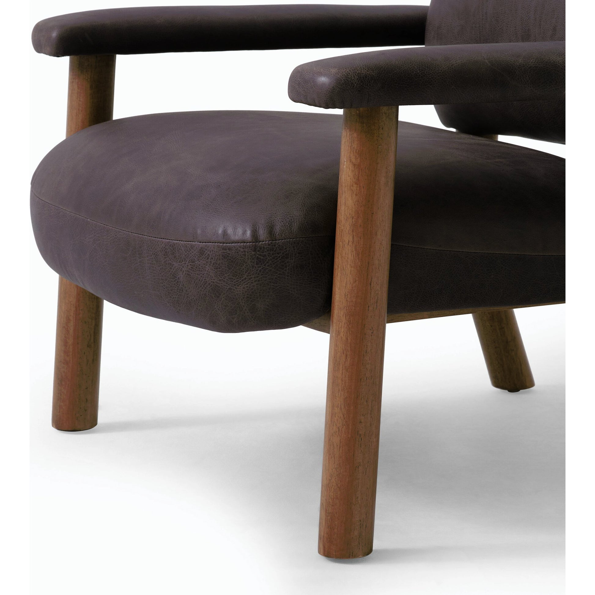 Eisley Chair by Four Hands. Made from top grain leather, solid parawood, poplar plywood in a modern style.