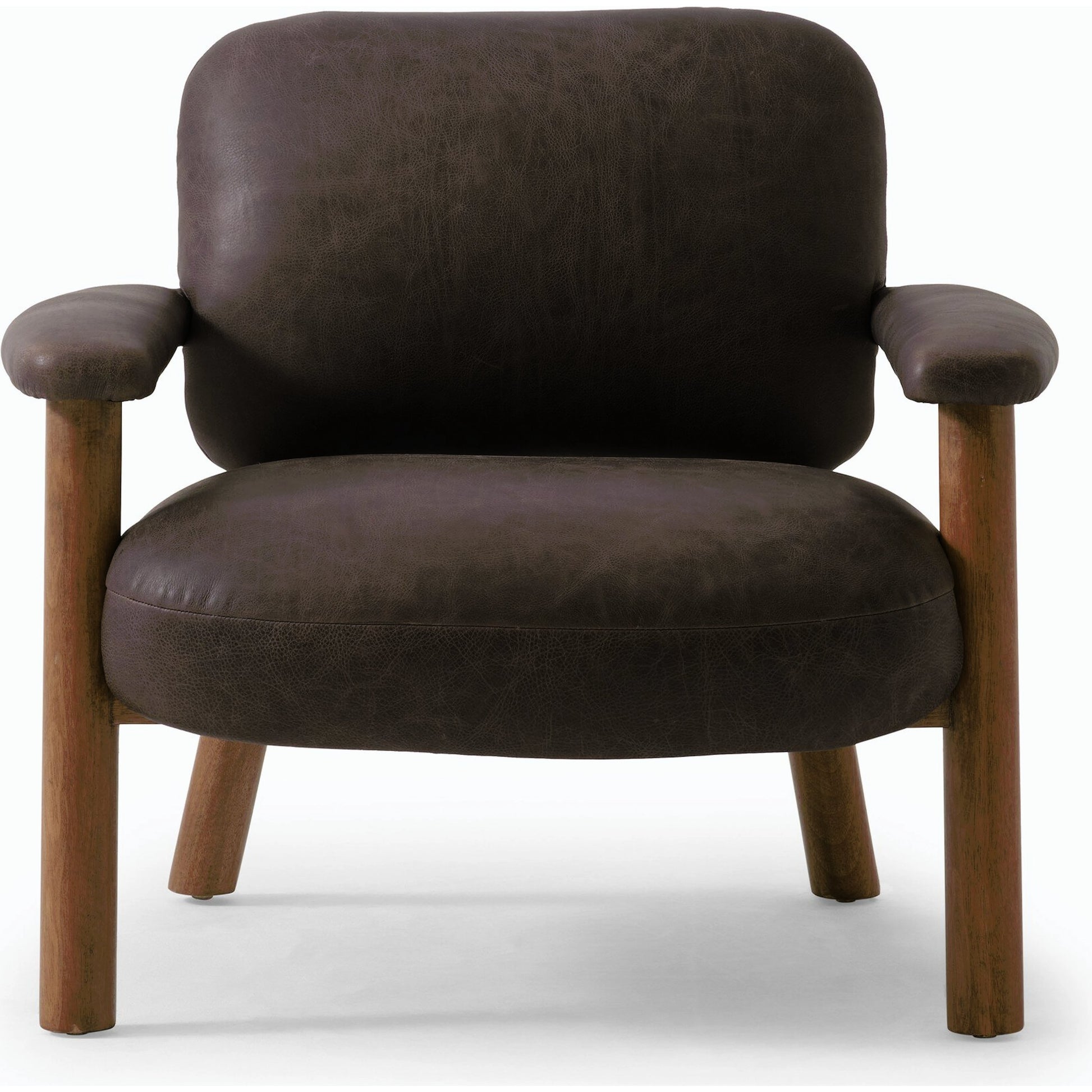 Eisley Chair by Four Hands. Made from top grain leather, solid parawood, poplar plywood in a modern style.