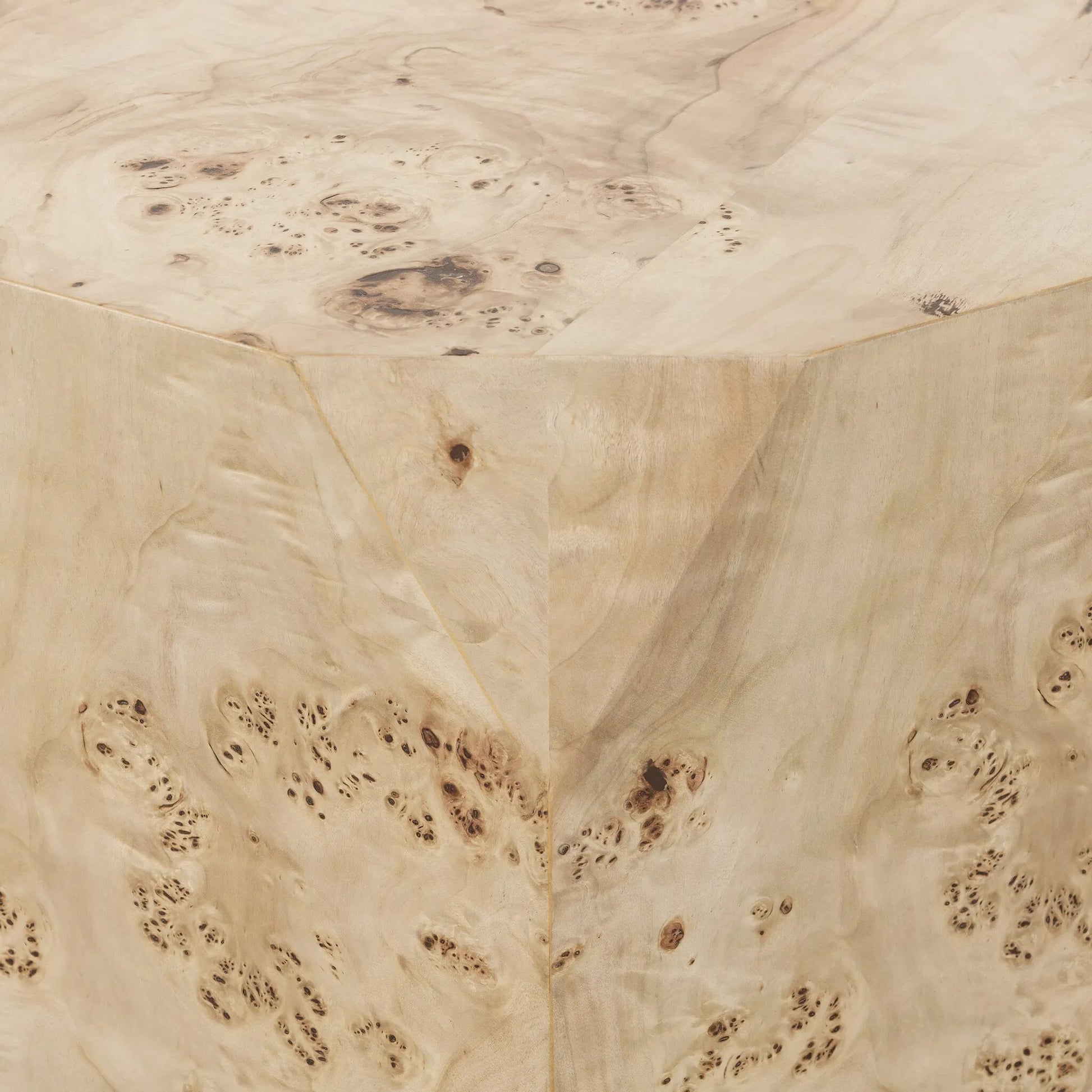 Elena Coffee Table by Four Hands in light burl. Made from poplar burl veneer in a transitional style.