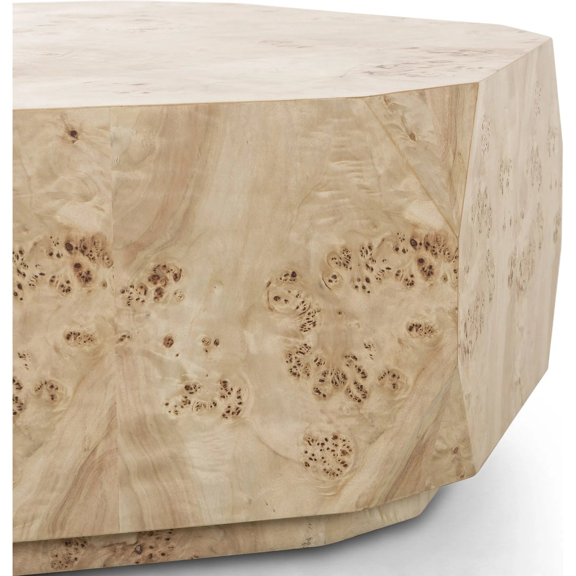 Elena Coffee Table by Four Hands in light burl. Made from poplar burl veneer in a transitional style.