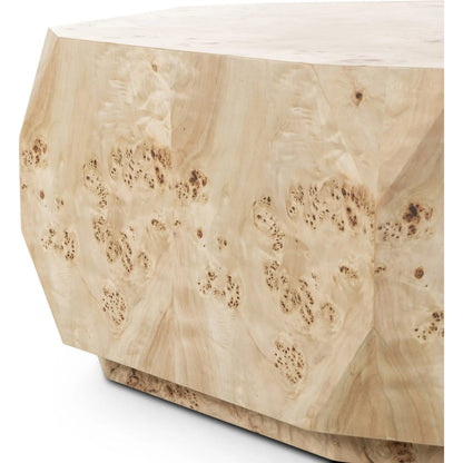 Elena Coffee Table by Four Hands in light burl. Made from poplar burl veneer in a transitional style.