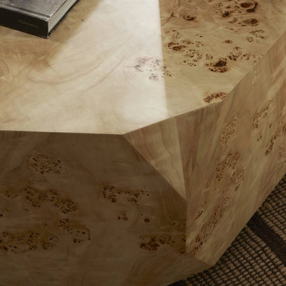 Elena Coffee Table by Four Hands in light burl. Made from poplar burl veneer in a transitional style.