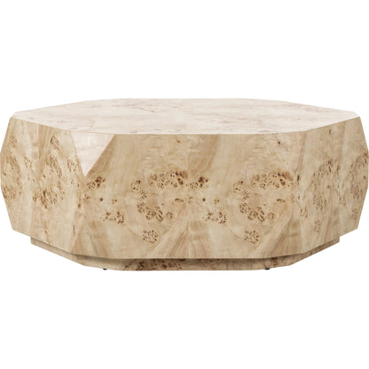 Elena Coffee Table by Four Hands in light burl. Made from poplar burl veneer in a transitional style.
