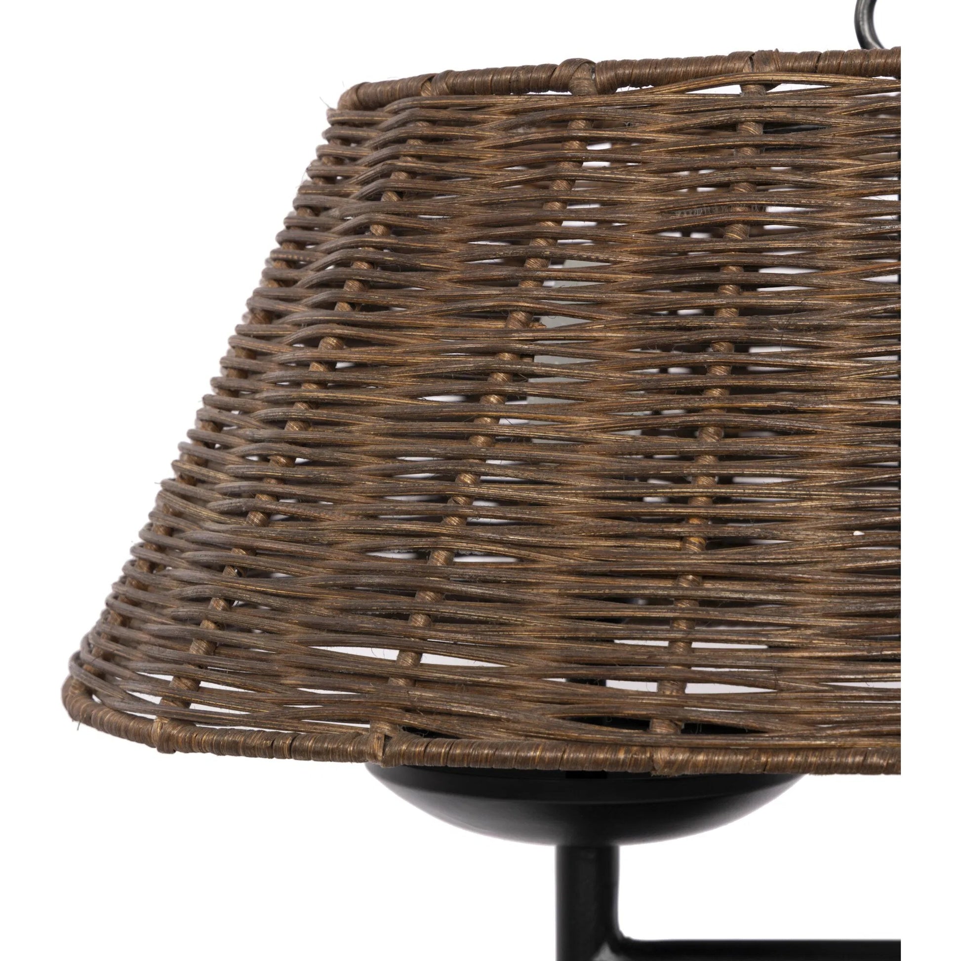Harwick Table Lamp by Four Hands in jet black, brown rattan. Made from iron, rattan in a cottage & farmhouse style.