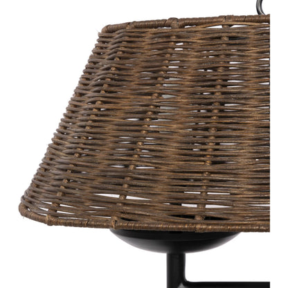 Harwick Table Lamp by Four Hands in jet black, brown rattan. Made from iron, rattan in a cottage & farmhouse style.