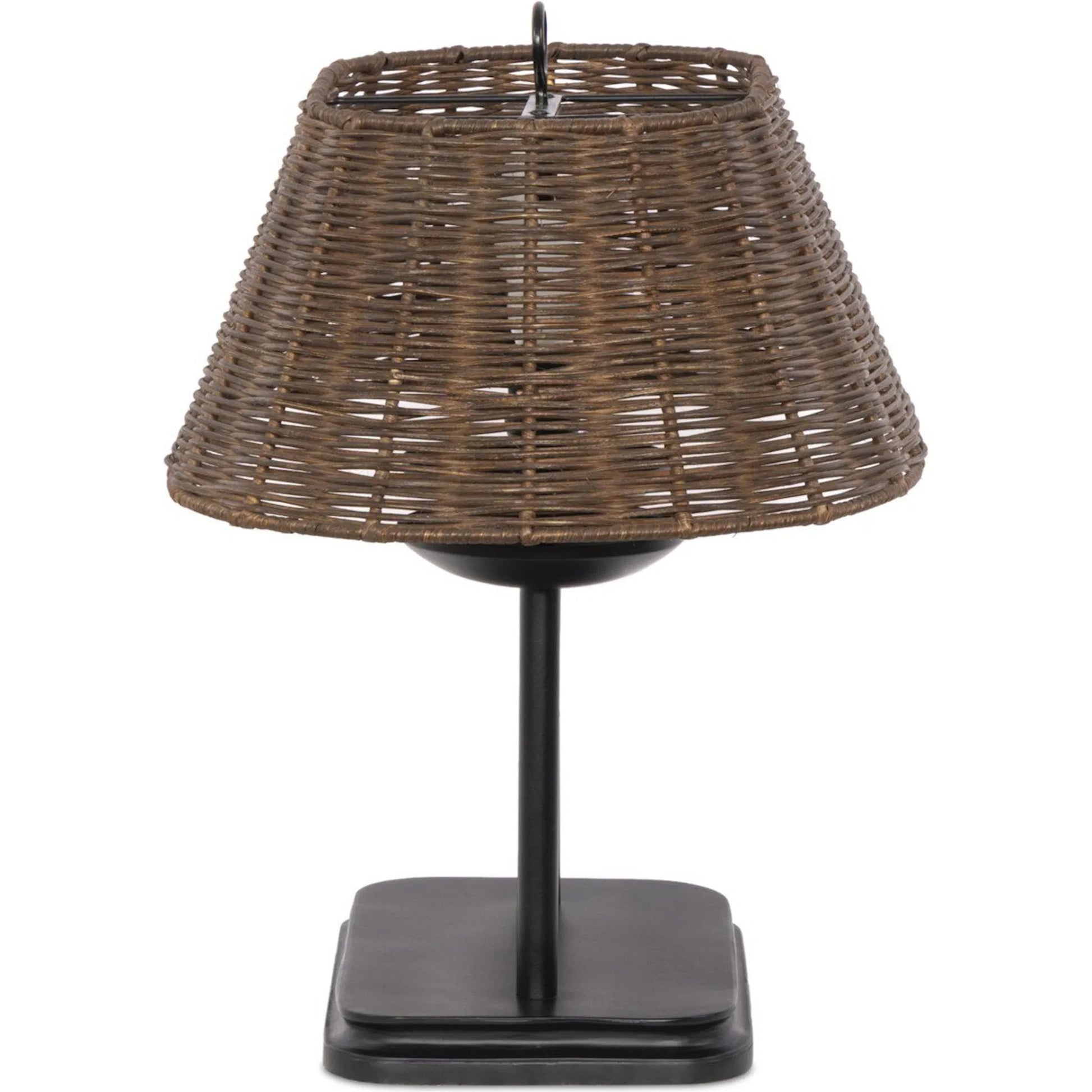 Harwick Table Lamp by Four Hands in jet black, brown rattan. Made from iron, rattan in a cottage & farmhouse style.