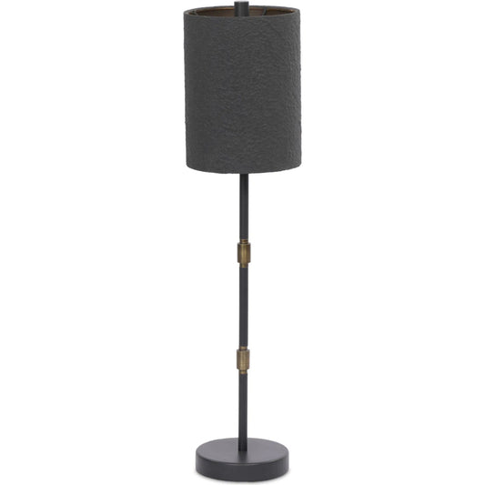 Maurice Table Lamp by Four Hands in antiqued iron, matte black plaster. Made from iron in a unique style.