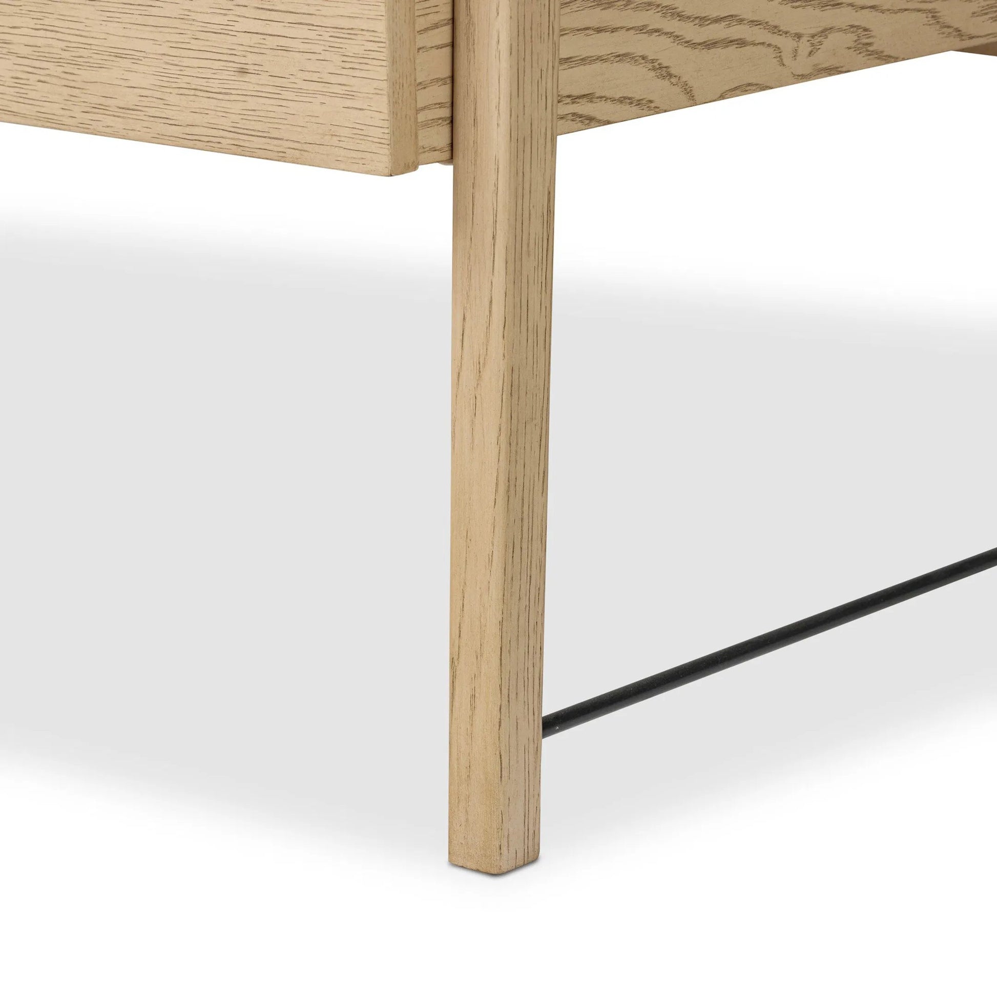 Rosedale Executive Desk by Four Hands. Made from oak veneer, top grain leather, solid oak in a unique style.