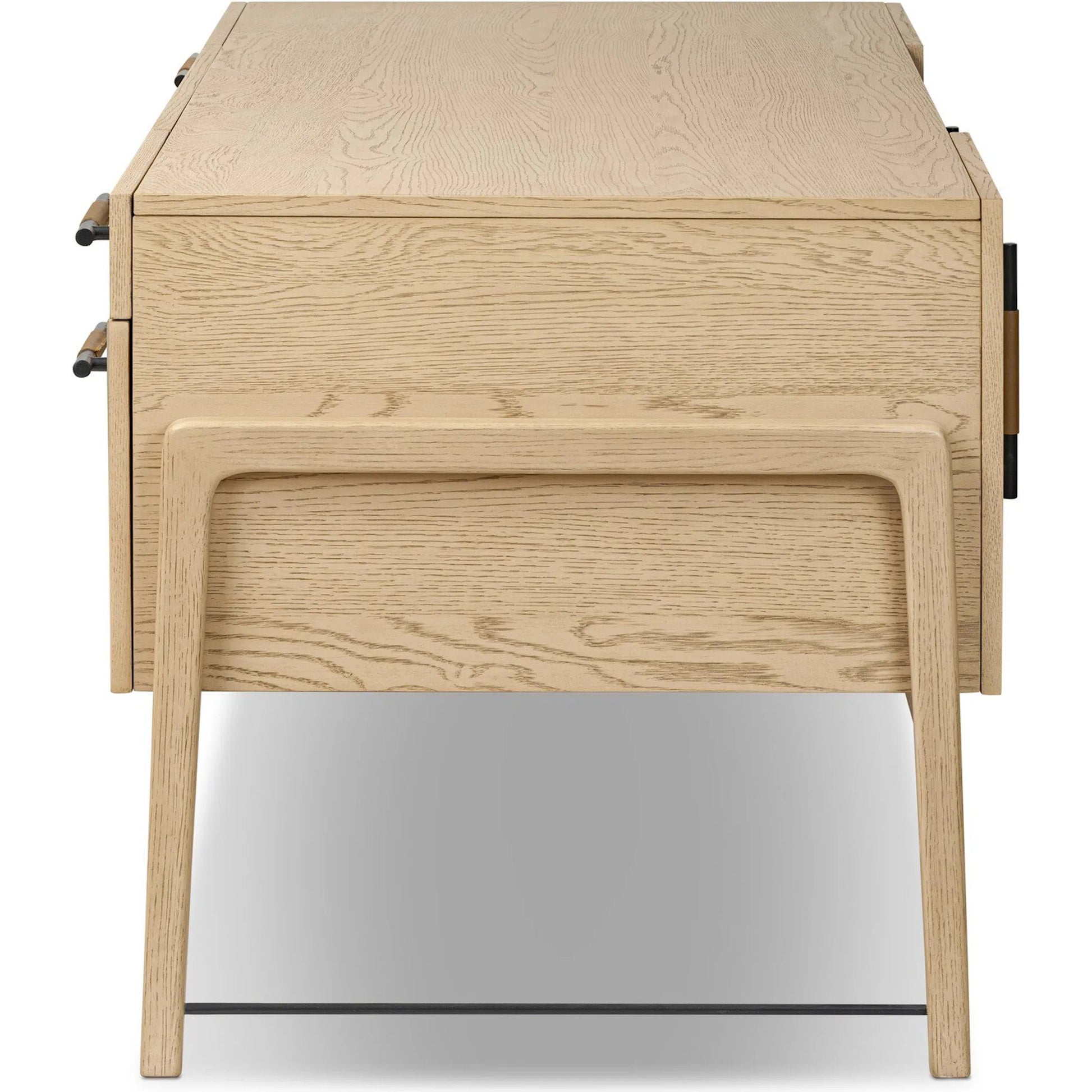 Rosedale Executive Desk by Four Hands. Made from oak veneer, top grain leather, solid oak in a unique style.